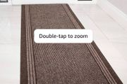 The Rug House Brown Rubber Backed Very Long Hallway Hall Runner Narrow Rugs Custom Length - Sold and Priced Per Foot