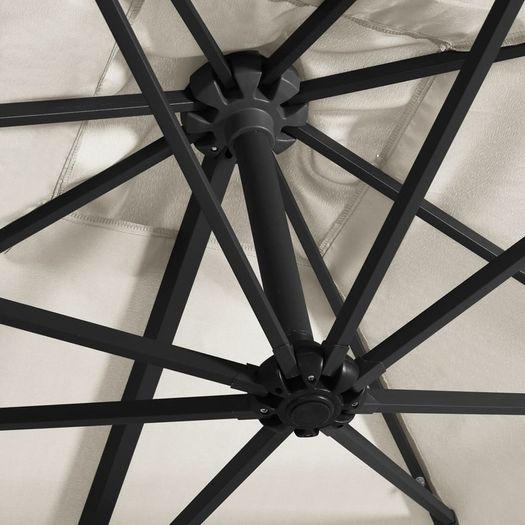 Cantilever Umbrella with LED lights and Steel Pole 250x250 cm Sand