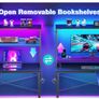 L Shaped Gaming Desk with LED Lights & Power Outlet Image 4