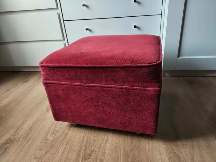Red Upholstered Ottoman / Square Chair (Free)