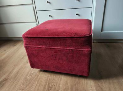 Red Upholstered Ottoman / Square Chair (Free)