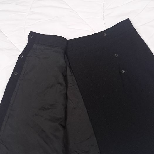 Maje Black Double Breasted High Waisted A-Line Wool Mini Skirt 8UK/36EU