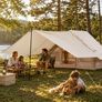 Inflatable Camping Tent 3 to 5 Person with Canopy Stove Jack and Air Pump Image 2