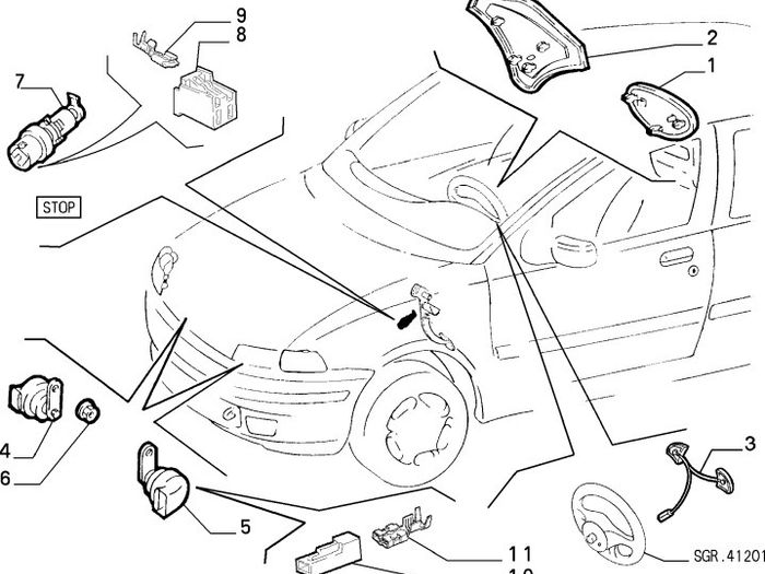 Horn Button (Fiat Punto 176)