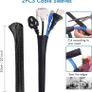 NEW SALE | Cable Management Kit, 146Pcs Tidy for Home Office under Desk- 100 Wire Organizer Ties, 5 Upgrade Silicone Holder, 2 Sleeve, 28 Adhesive Clips, 1 Roll Organiser Straps etc Image 6