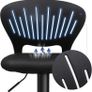 _Bar Stool Set of 2 Height Adjustable with Crown Backrest 360 Degree Rotating Comfortable Padded Seat Kitchen Bar Black Image 3