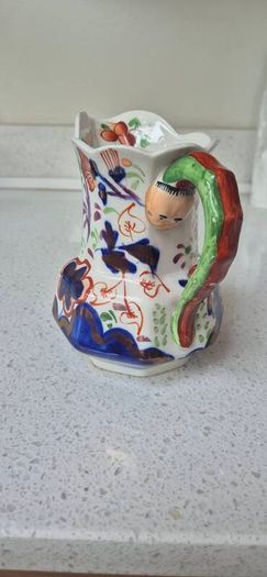 Welsh Gaudy Snake / caterpillar Handled Jug