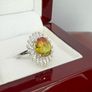 Silver Rainbow Genesis Quartz & Zircon "Sunburst" Ring Image 4