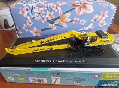 Komatsukomatsu railway Pc340 Excavator Digger Eddie Stobart 1:76 Size Atlas W122 4664101 New
