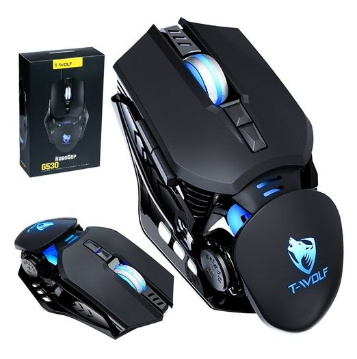 New T-Wolf G530 Robocop Wired USB Optical USB LED Gaming Mouse 6400 DPI #1408