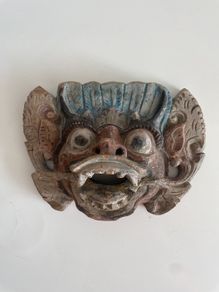 Old Asian Wooden Wall  Mask
