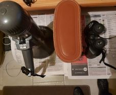 Megaphone Loudspeaker, and 2 Pairs of Binoculars, one in lovely case