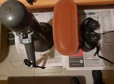 Megaphone Loudspeaker, and 2 Pairs of Binoculars, one in lovely case