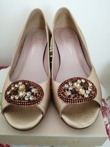 Fabulous Marian Gild Wedge Shoes Size 38
