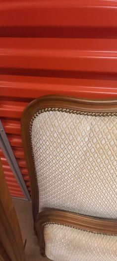 Antique French Oak and Upholstered Queen size bed  circa 1930s in Great condition