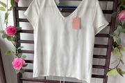 blouse Bnwt grace &amp; mila open back tie detail top size small white