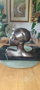 Karl Hagenauer brass bust of an African woman