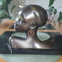 Karl Hagenauer brass bust of an African woman