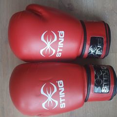 boxing gloves + shin guard leather junior 9-11 yrs