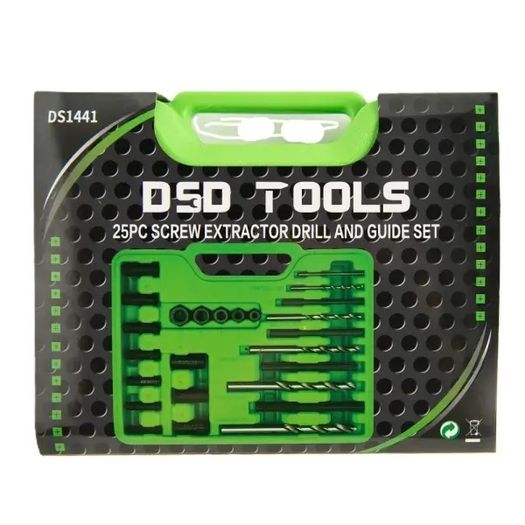 DSD Tools 25pc Screw Extractor, Drill & Guide Set