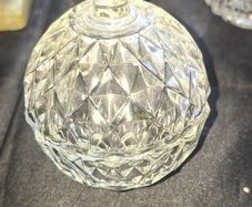 Vintage Crystal Cut Glass Apple, Italian shaped Trinket Box, Postage Available