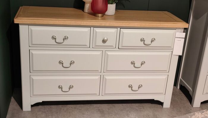 Wide 7 Drawer Oak Chest Brand New