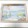 Vintage Oil Paintings Seaside Impressionism Wall Art Blue Oil Paintings Garden Floral Wall Art Blue Artwork Living Room Wall Art, signed framed Image 3