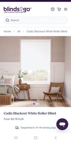 blackout roller blind White