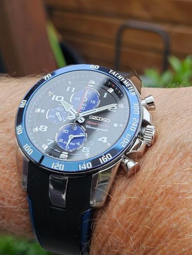 Watch Seiko Sportura. Chronograph. Alarm