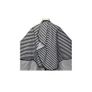 Professional Cape Barbers Gown Hair Cutting Apron - BLACK / WHITE Stripes Image 2