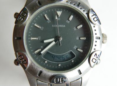 Vintage Sekonda 3591 Digital-Analogue Combi Watch Quartz Stainless Steel  Watch
