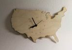Unique Bespoke Usa County Shape Clock Wooden Map Country Clock Usa