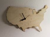 Unique Bespoke Usa County Shape Clock Wooden Map Country Clock Usa