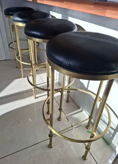 Set of 4 gold plated kitchen bar stools