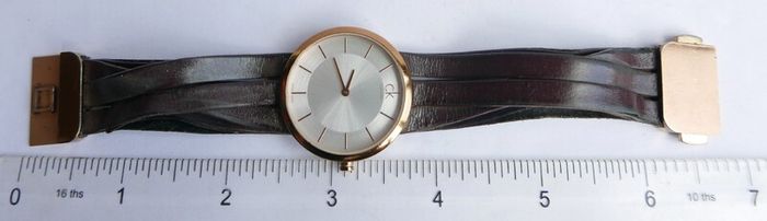 Ladies Brown Tassel Leather Rose-Gold Swiss Calvin Klein Designer Watch K2R 256