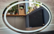 LED Bathroom Mirror 110x70cm Touch Switch Oval Bright Light Makeup Cosmetic Illumianted  Dressing Room Bedroom Dresser