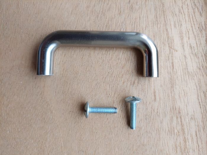 24 x D-shaped Furniture Handles (Satin nickel finish)