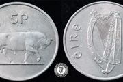 [#2545] - Ireland 1969 | Irish 5p | 5 Pence | Bull | KM.22 | High Grade