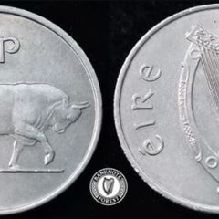 [#2545] - Ireland 1969 | Irish 5p | 5 Pence | Bull | KM.22 | High Grade