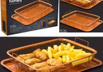 Fusion 2 Pcs Copper Crisper Non-Stick Oven Mesh Baking Tray Chips Crisp Basket Tool