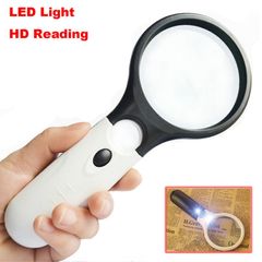 3 LED Light 45X Handheld Magnifier Reading Magnifying Glass Lens Jewelry Loupe