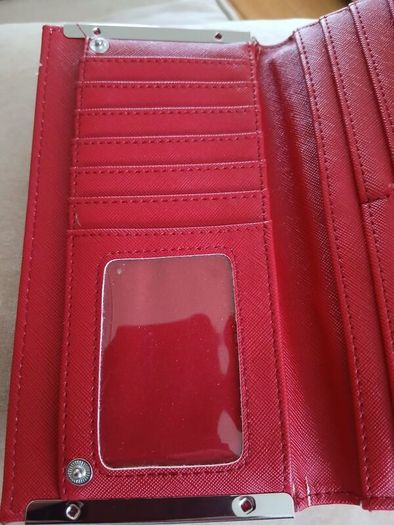 Red Faux Crocodile Skin Purse