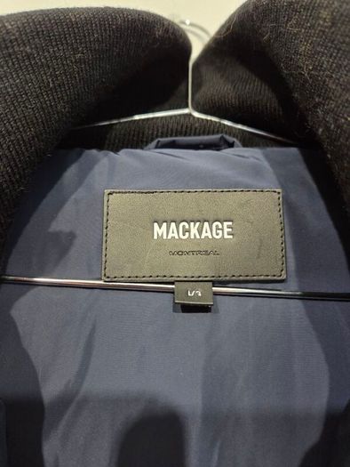 Mackage Adali Down Jacket Navy Size L Fur Trim Collar