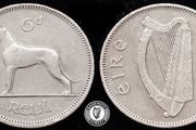 [#143] - Ireland 1959 | 6 Pence | Irish 6d | Wolfhound | KM.13a