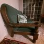 Vintage Solid Oak Couch Image 2