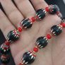 Antique Venetian Style Black Chevrons & Venetian WhiteHeart Beads Necklace Image 2