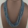 Vintage African Style White Stripe Blue 7mm -8mm Glass Beads Necklace Strand Image 8