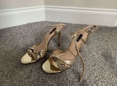 Mango Gold Heels