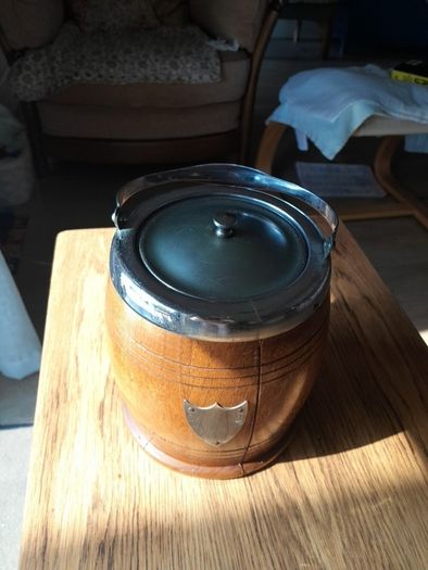 Art Deco Oak Storage Barrells x 2