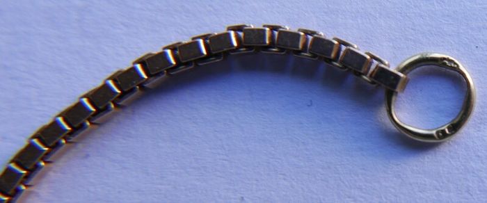 Vintage Square Box Link 9ct Rose Gold 375 Necklace L-17" - 7,27g